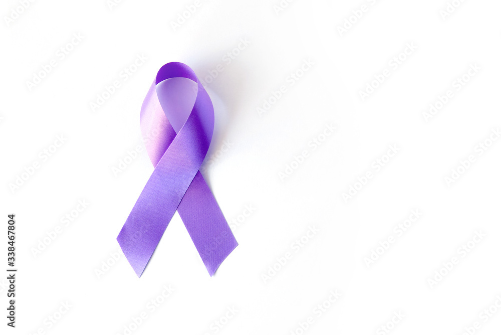 Purple violet symbolic ribbon - the problem of problem of lupus, Alzheimer's, sarcoidosis. On a White background Purple violet symbolic ribbon - the problem of problem of lupus, Alzheimer's, sarcoidosis. On a White background