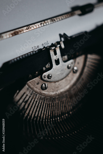 Typing "the end" on typewriter