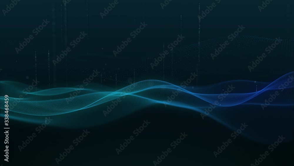 beautiful abstract wave technology digital network background with blue light digital effect corporate concept