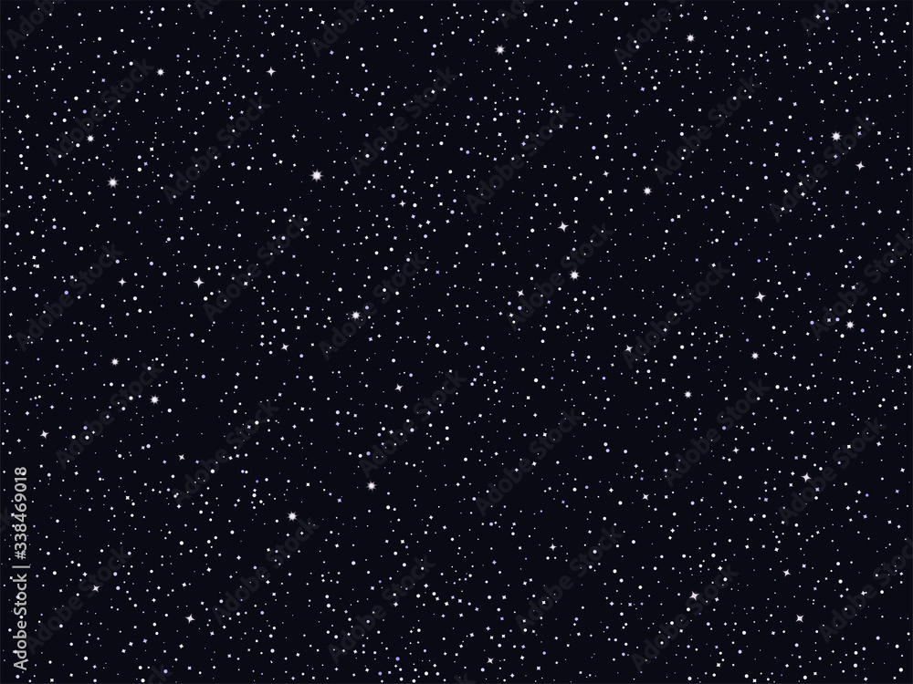Starry Night Sky, Deep Outer Space Vector Background