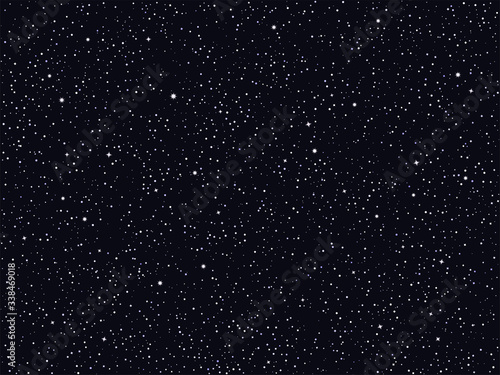 Starry Night Sky, Deep Outer Space Vector Background