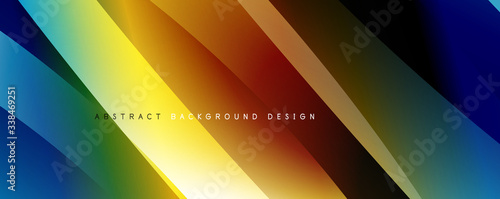 Wave liquid style lines with shadows and light on gradient background