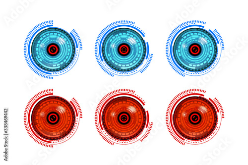 Cyber Eye or Retina Scanning System Vector Illustration