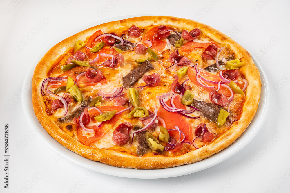 pizza on the white background pizza on the white background