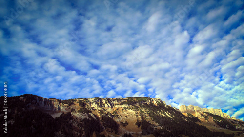 cumulus skyscape over wildhaus, gulmen, swiss alps