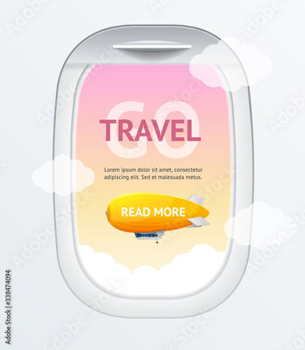 Realistic Detailed 3d Travel and Tourism Banner Card Vecrtical. Vector