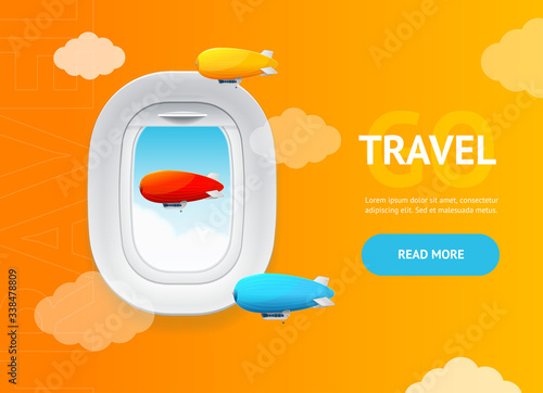 Realistic Detailed 3d Travel and Tourism Banner Card Horizontal. Vector