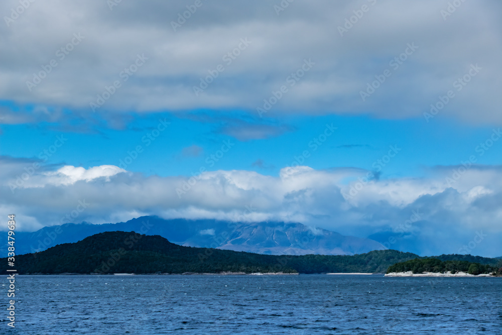 Views along Lake Manapouri, South Island, New Zealand