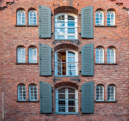 Alte Backstein Fassade in der Speicherstadt Hamburg