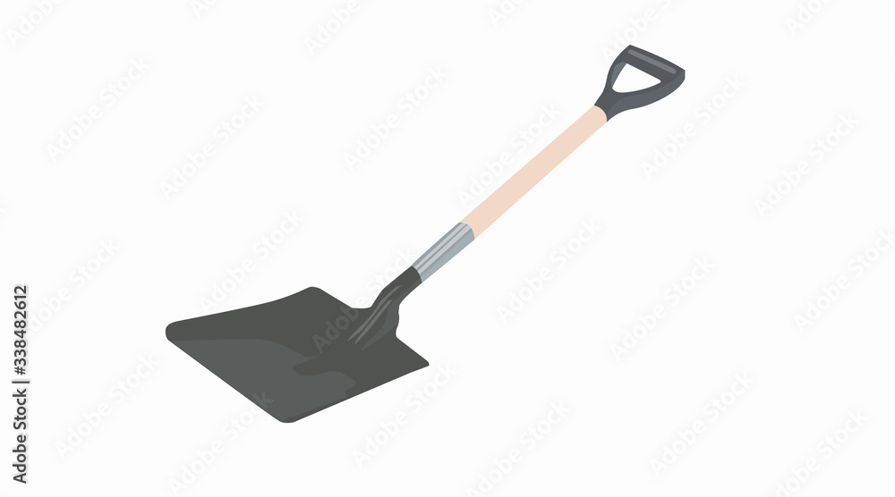 Vector Isolated Illustration of a Shovel