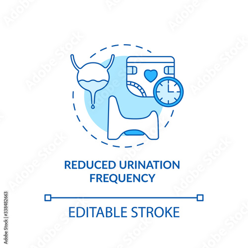 Reduced urination frequency turquoise concept icon. Problem with digestive system sign. Rotavirus symptom idea thin line illustration. Vector isolated outline RGB color drawing. Editable stroke