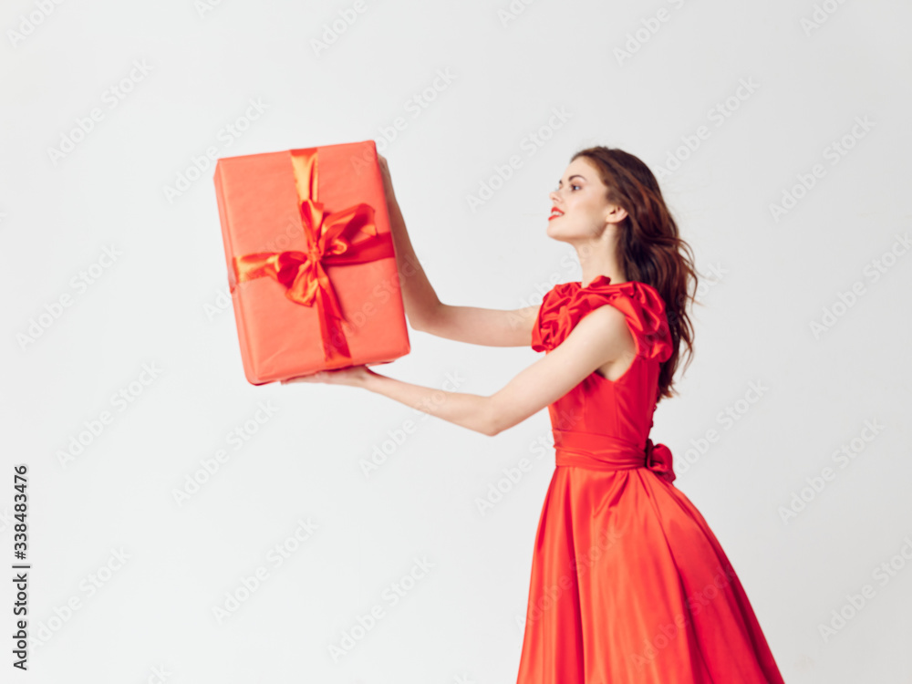 young woman with gift boxes young woman with gift boxes