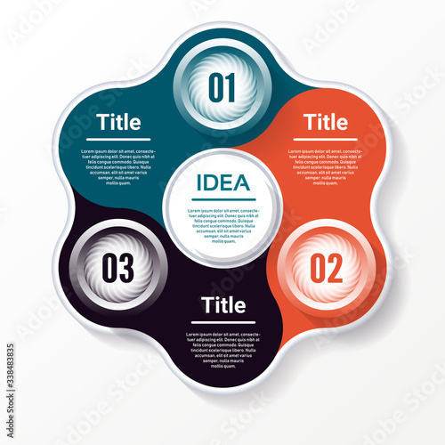 Vector circle infographic. Template for diagram, graph, presentation and chart. Business concept with three options, parts, steps or processes. Abstract background