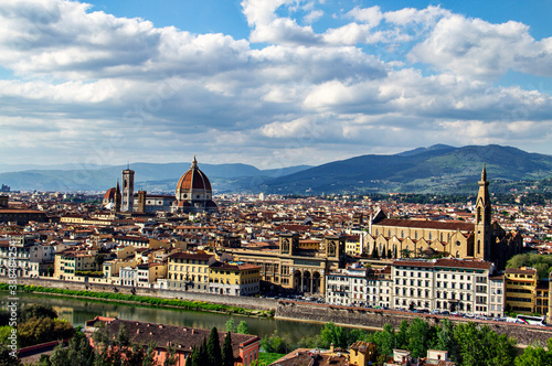 View of Florence City from Piazzale Michelangelo, can view Santa Maria del Fiore with Red Dome