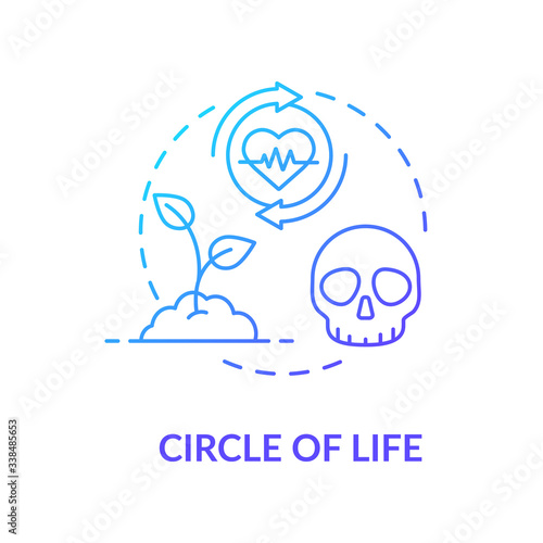 Circle of life concept icon. Natural lifecycle, biological process. Plant growing and dying idea thin line illustration. Vector isolated outline RGB color drawing