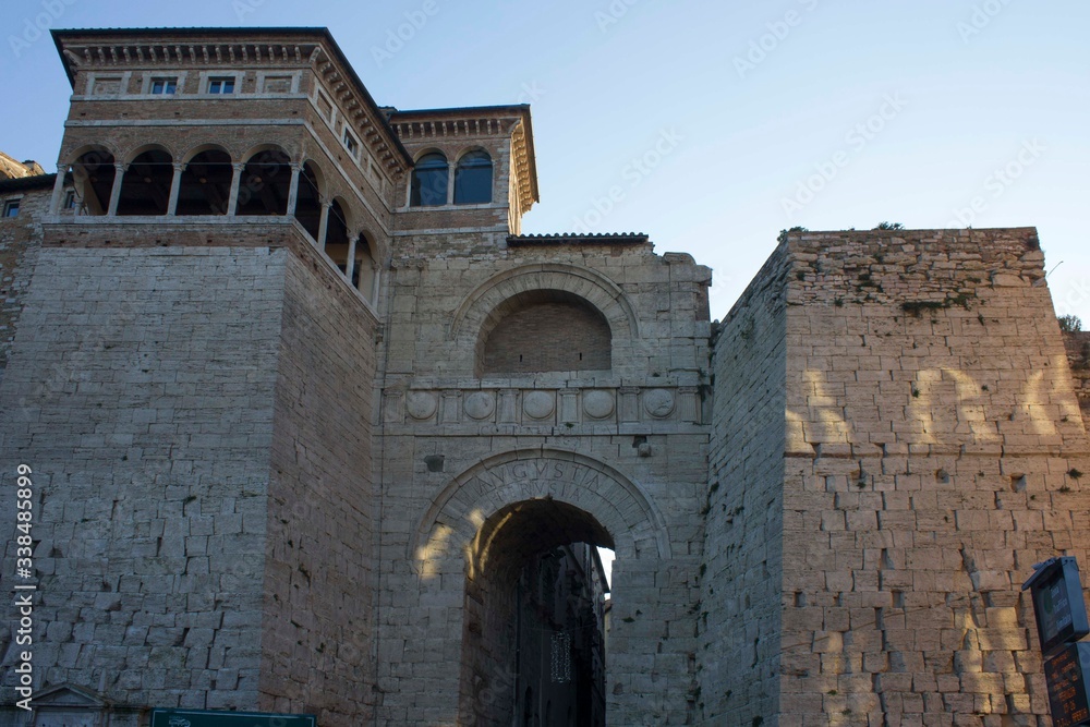 the Etruscan Arch of Perugia, also called Augustus Gate