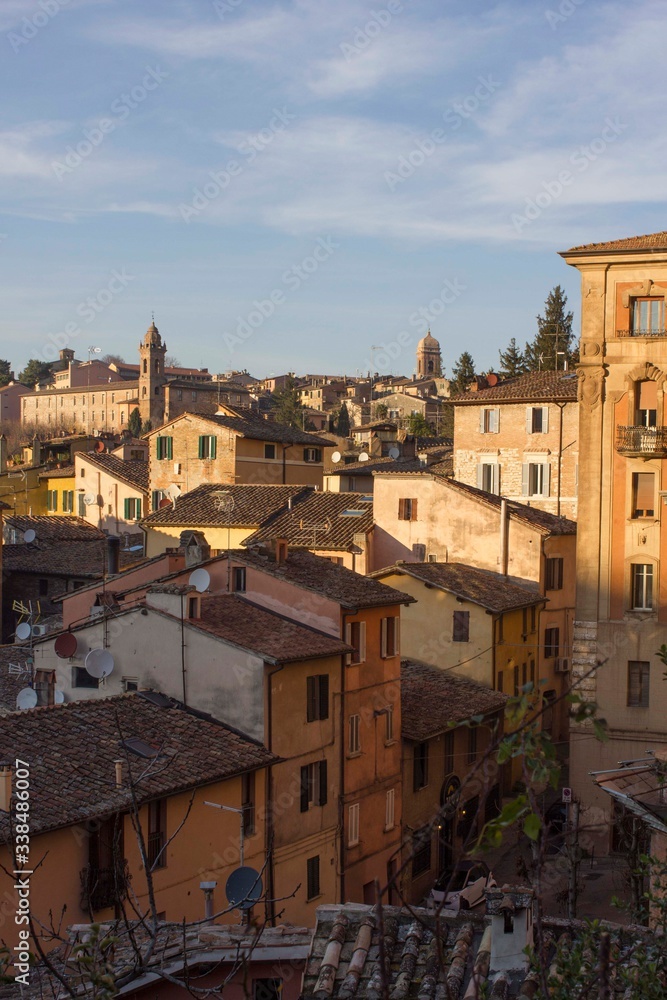 View of Perugia houses and historical building