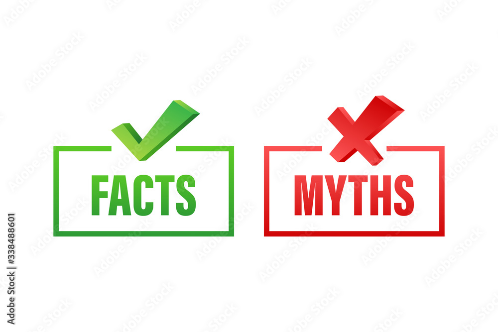 Myths facts. Facts, great design for any purposes. Vector stock illustration. Myths facts. Facts, great design for any purposes. Vector stock illustration.