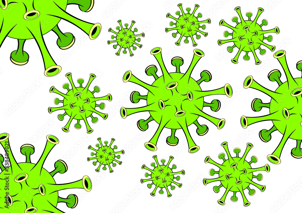 Coronavirus disease and flu outbreak or coronaviruses influenza  on white background