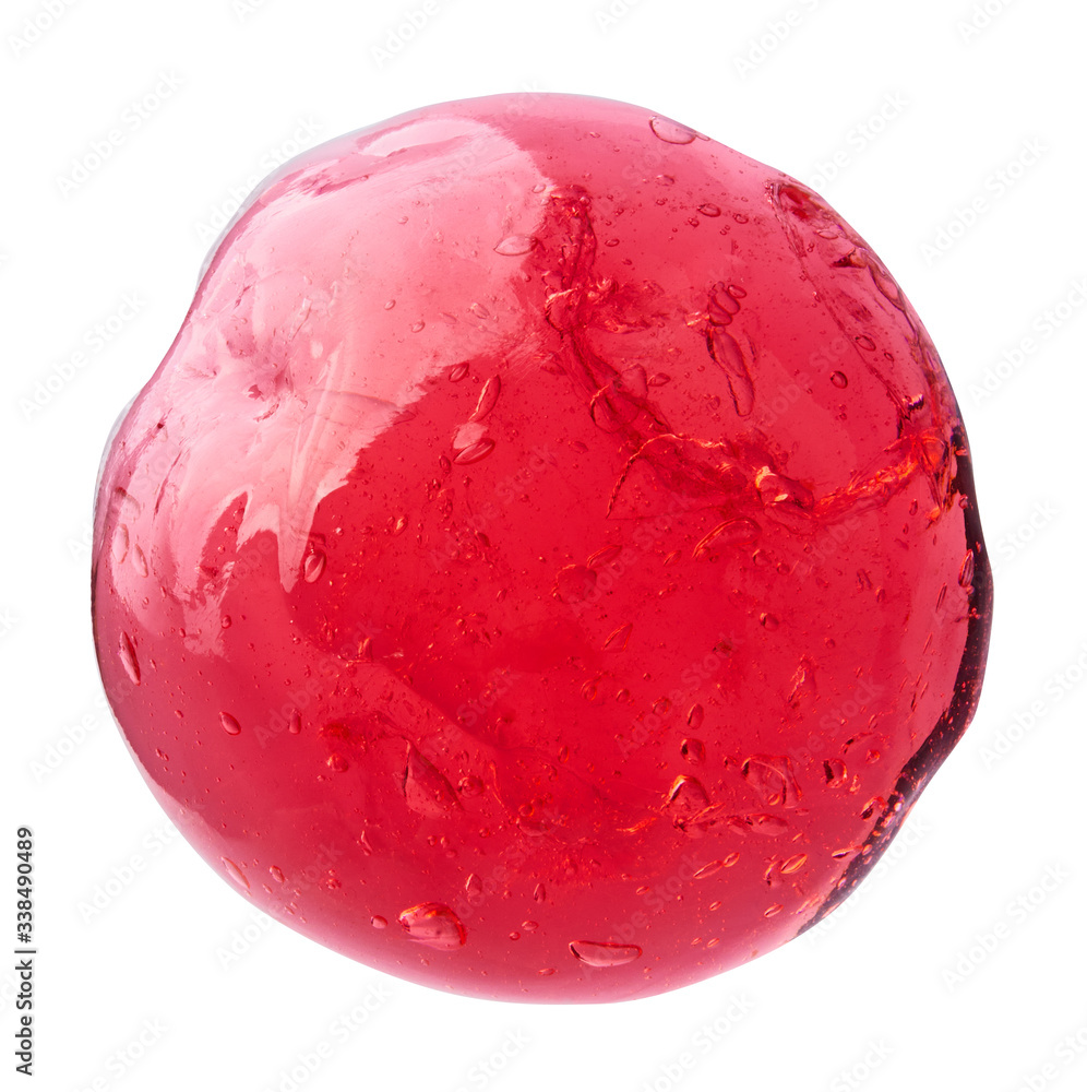Red transparent slime for kids, popular funny toy isolated on White Background with clipping path Red transparent slime for kids, popular funny toy isolated on White Background with clipping path
