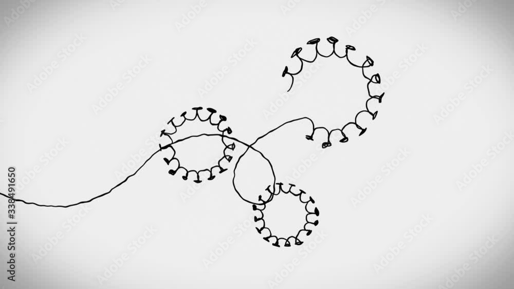 Self drawing line art sketch of virus distribution and stay safe at home. Stay at home with family. Hand drawn line video. Self drawing line art sketch of virus distribution and stay safe at home. Stay at home with family. Hand drawn line video.