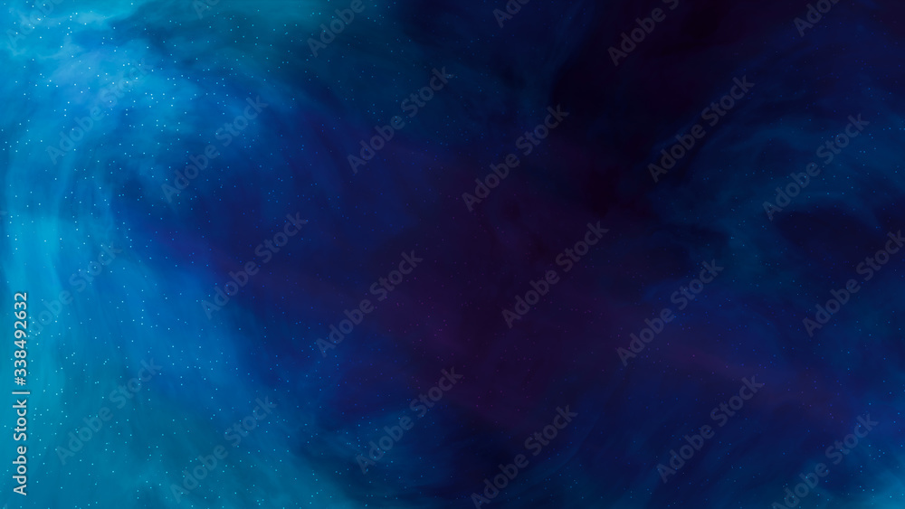 Blue Universe filled with stars, nebula and galaxy - Space Background - 3D Illustration Blue Universe filled with stars, nebula and galaxy - Space Background - 3D Illustration