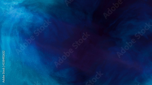 Blue Universe filled with stars, nebula and galaxy - Space Background - 3D Illustration