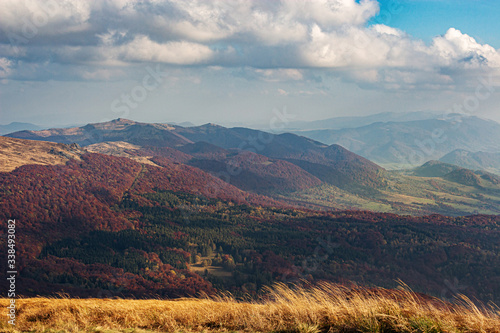 Autumn view of Polish mountains