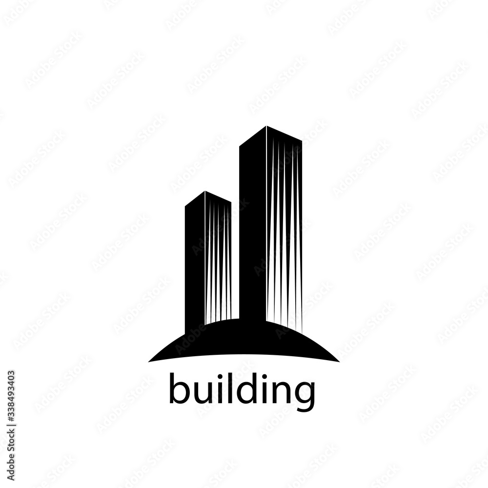 modern building illustration of black logo. vector design modern building illustration of black logo. vector design