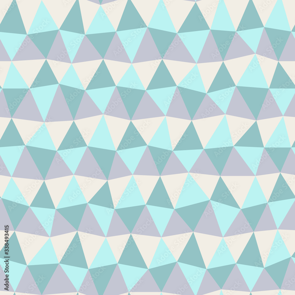 Seamless geometric pattern, uneven curved rhombuses and triangles. Light blue color. Vector. Seamless geometric pattern, uneven curved rhombuses and triangles. Light blue color. Vector.