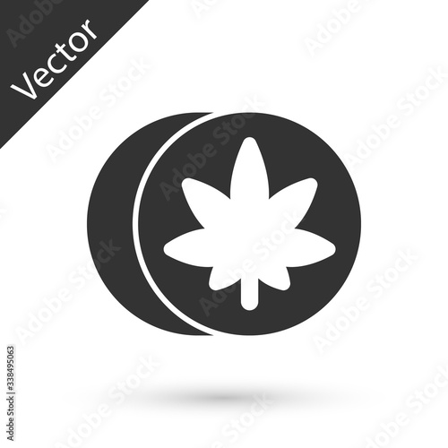 Grey Herbal ecstasy tablets icon isolated on white background.  Vector Illustration