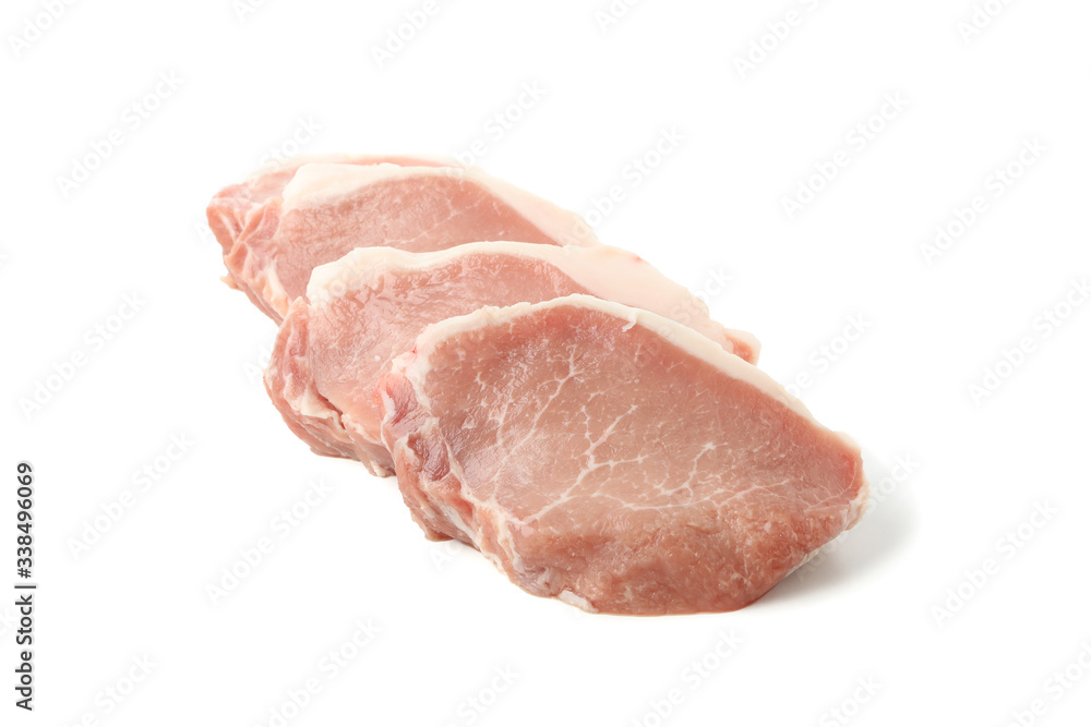 Raw meat for steak isolated on white background Raw meat for steak isolated on white background