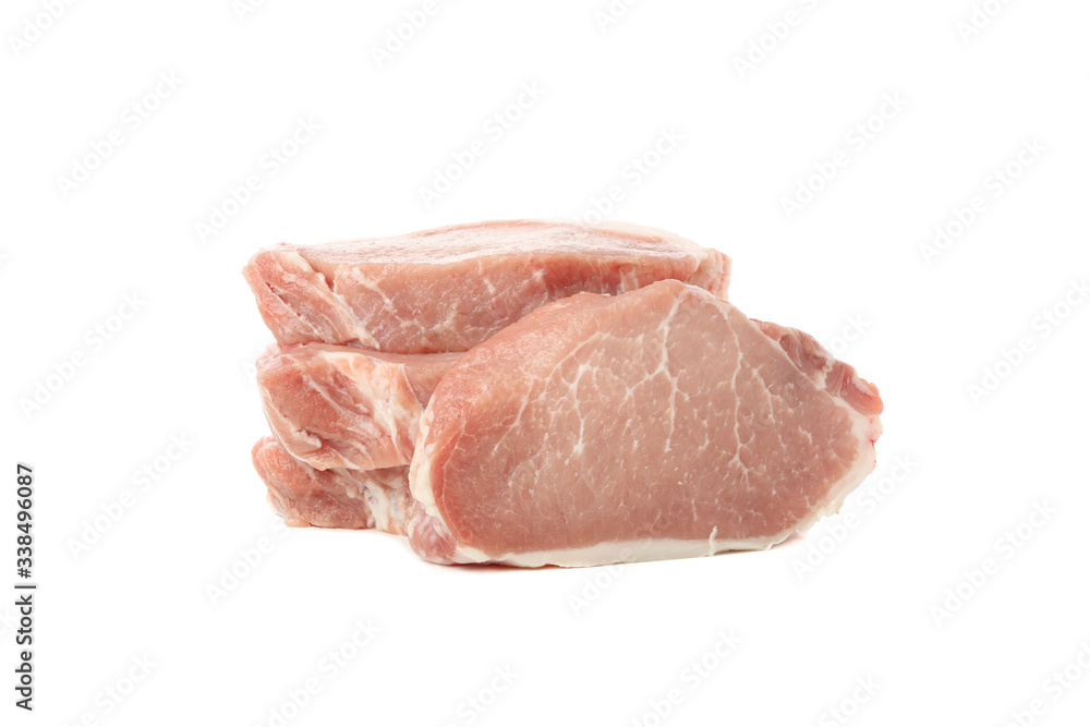 Raw meat for steak isolated on white background Raw meat for steak isolated on white background