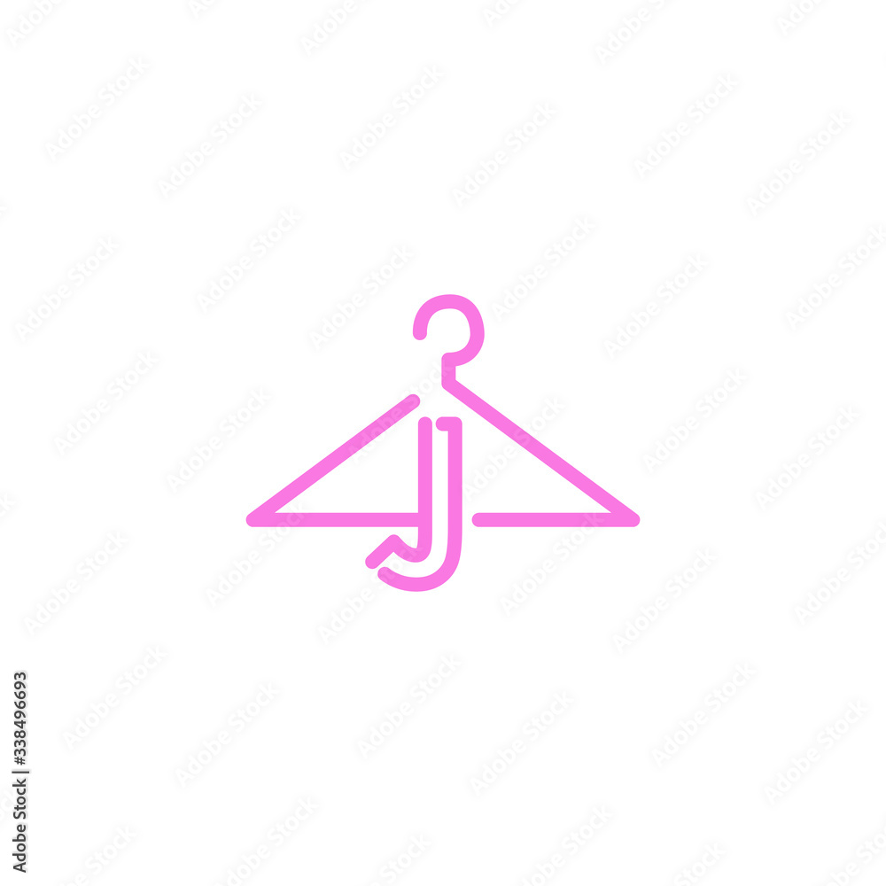 logo letter j with icon hanger vector design logo letter j with icon hanger vector design