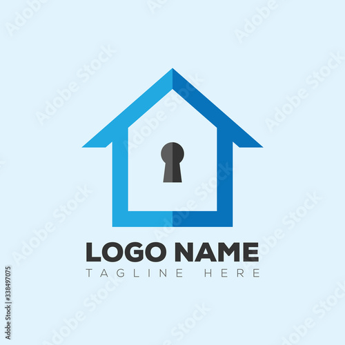 Real estate security logo. Real estate home icon vector template.