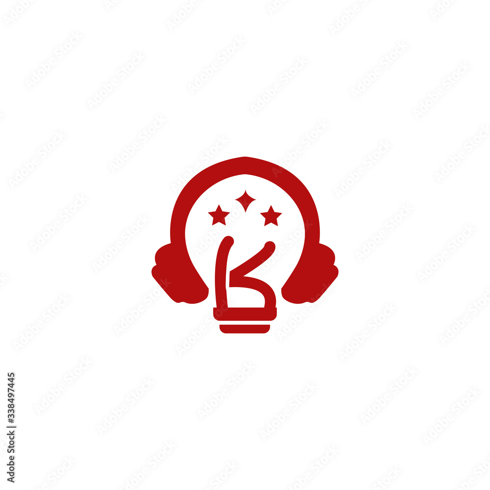 icon logo headphone with letter k vector design icon logo headphone with letter k vector design