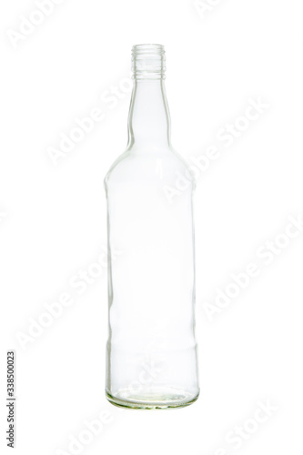 Empty Glass bottle isolated on white with clipping path