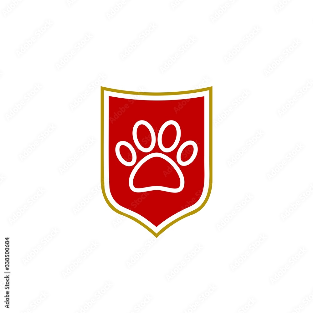 Paw Print Pet Protect Icon Isolated on White Background Paw Print Pet Protect Icon Isolated on White Background