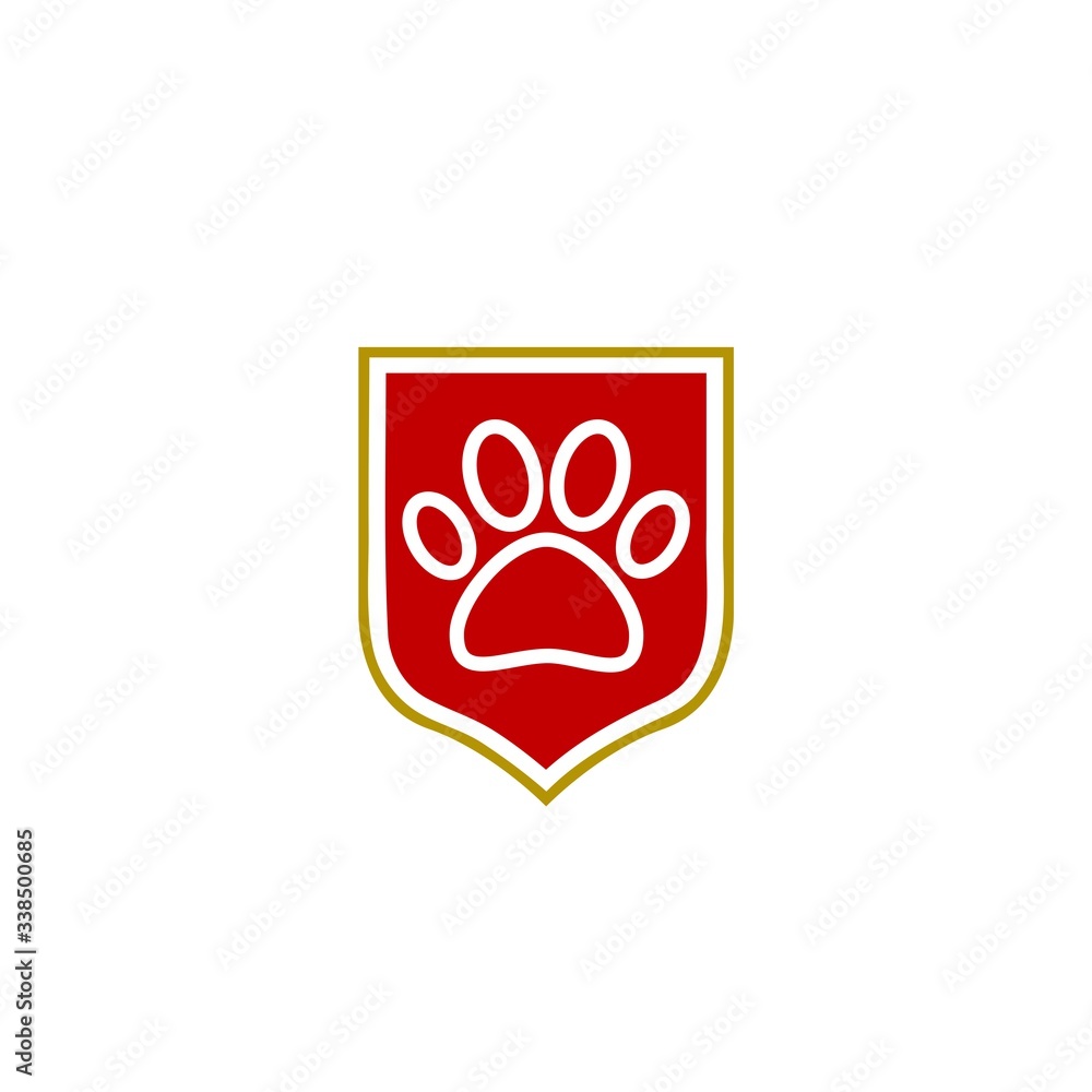 Paw Print Pet Protect Icon Isolated on White Background Paw Print Pet Protect Icon Isolated on White Background