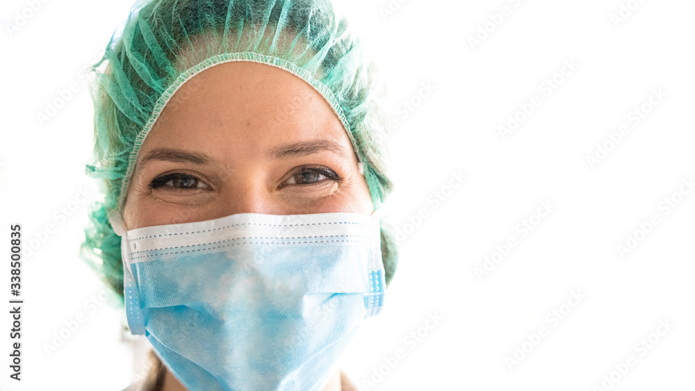 Portrait of a smiling nurse with white background Portrait of a smiling nurse with white background