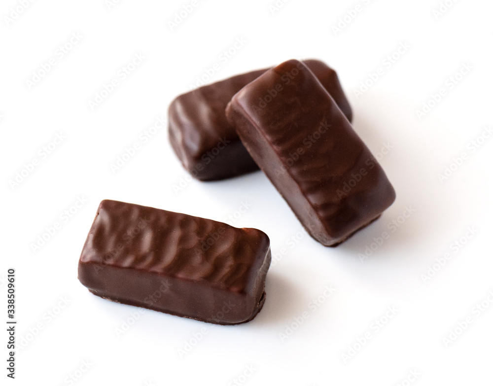 chocolate marshmallow candy isolated on white background chocolate marshmallow candy isolated on white background
