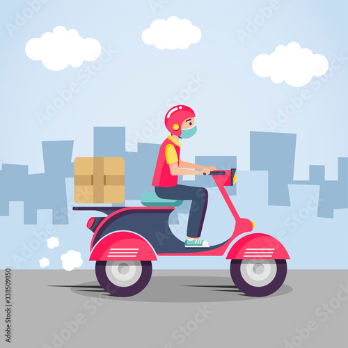 Online delivery service   online order tracking  delivery home and office. Scooter delivery. Shipping.  