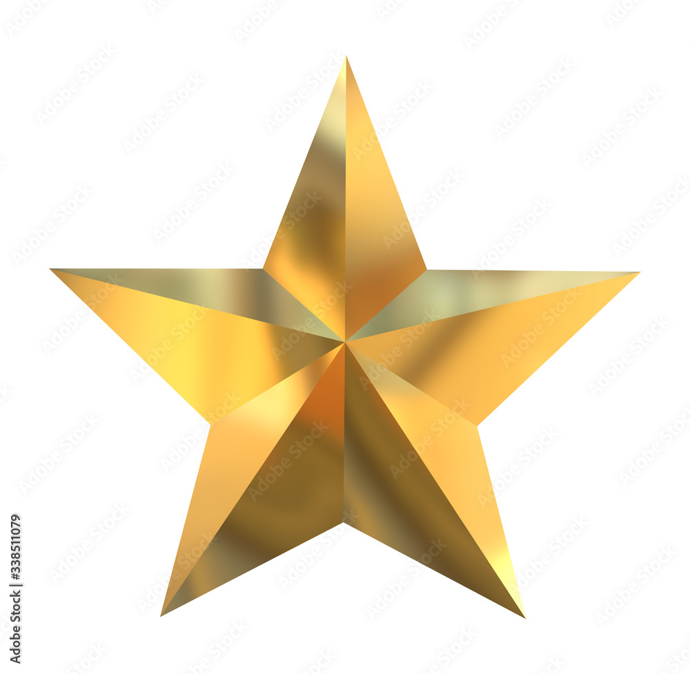 Golden christmas star isolated on white background with clipping path. Object. Golden christmas star isolated on white background with clipping path. Object.