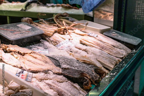 Stockfisch auf dem Mercado de Vegueta in Las Palmas auf der kanarischen Insel Gran Canaria
