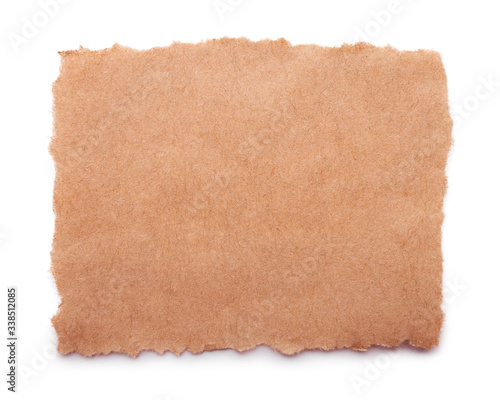 Wallpaper Mural Torn craft paper isolated on white background. Brown paper texture with place for text, top view Torontodigital.ca