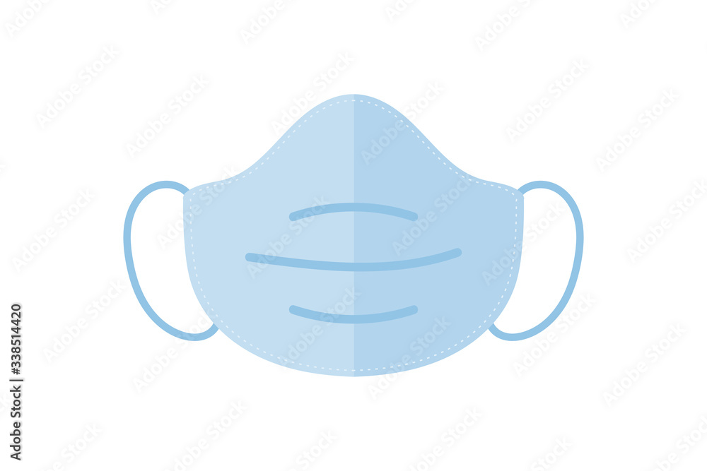 Light blue medical face mask, respirator vector icon, illustration. Measure of protection against coronavirus, covid-19. Light blue medical face mask, respirator vector icon, illustration. Measure of protection against coronavirus, covid-19.