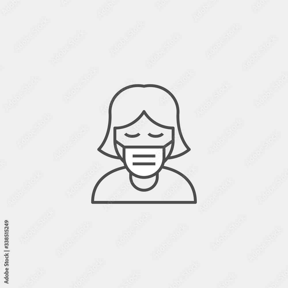 Safety breathing mask flat vector icon. Dust protection respirator and breathing medical respiratory mask icon Safety breathing mask flat vector icon. Dust protection respirator and breathing medical respiratory mask icon