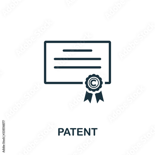 Patent icon. Simple element from intellectual property collection. Filled Patent icon for templates, infographics and more
