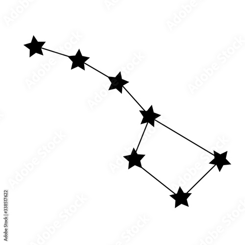 Constellation Ursa Major Big Dipper icon. Vector concept illustration for design.
