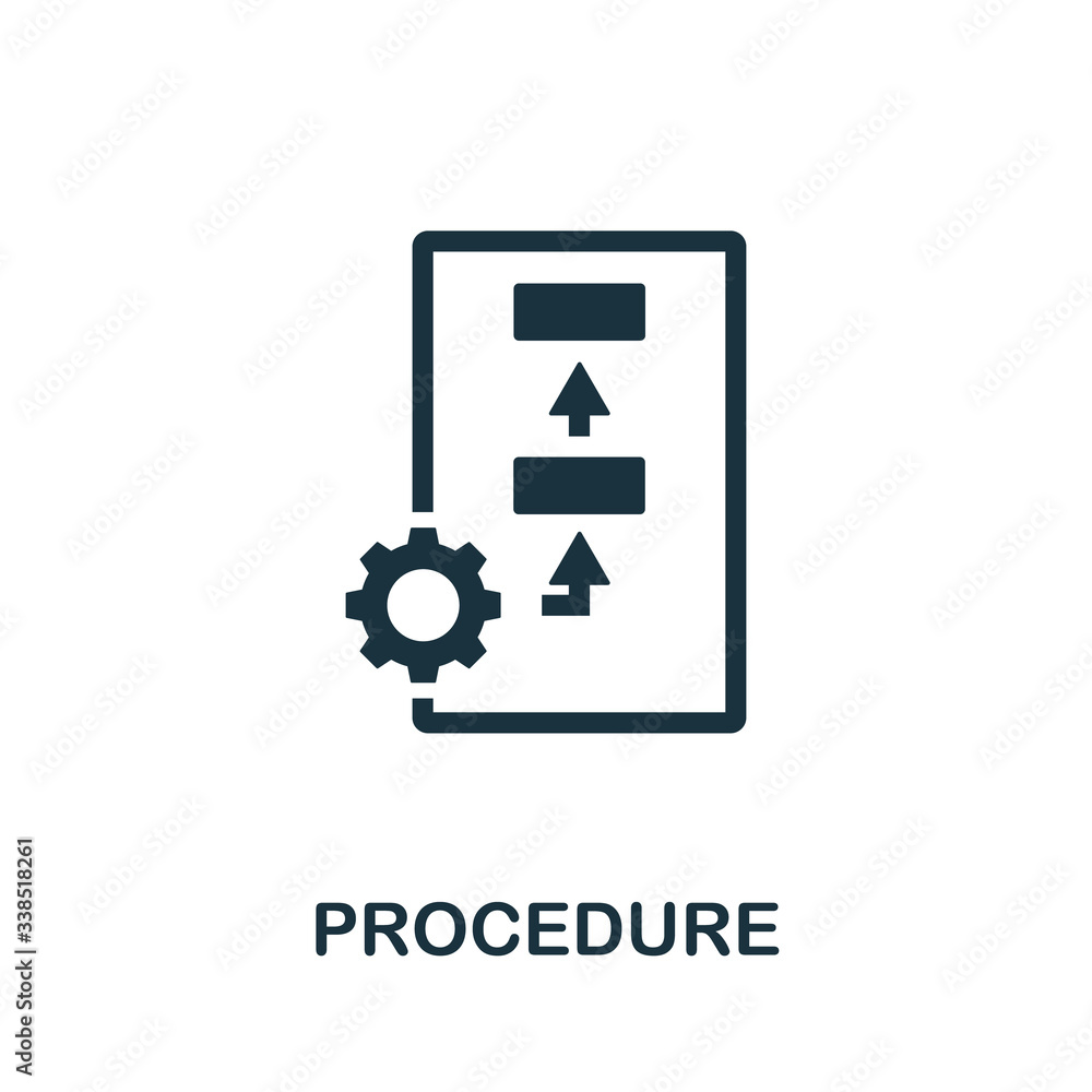 Procedure icon. Simple element from regulation collection. Filled ...